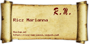 Ricz Marianna névjegykártya
